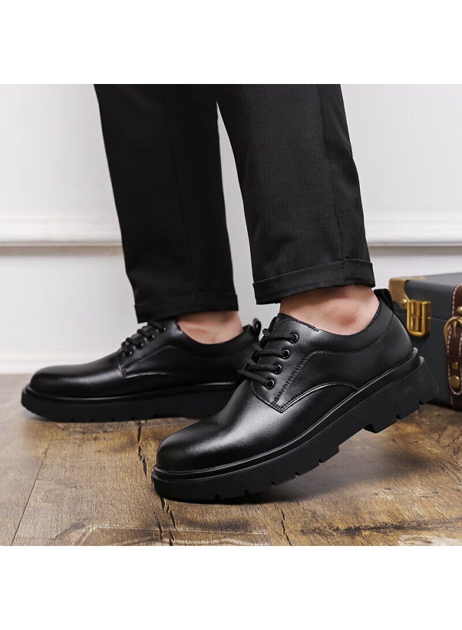 Warrior أحذية رسمية للرجال ذات نعل سميك أحذية عمل غير رسمية تناسب جميع المناسبات Wxp(Wz)-2105 باللون الأسود مقاس 39 - Image 4