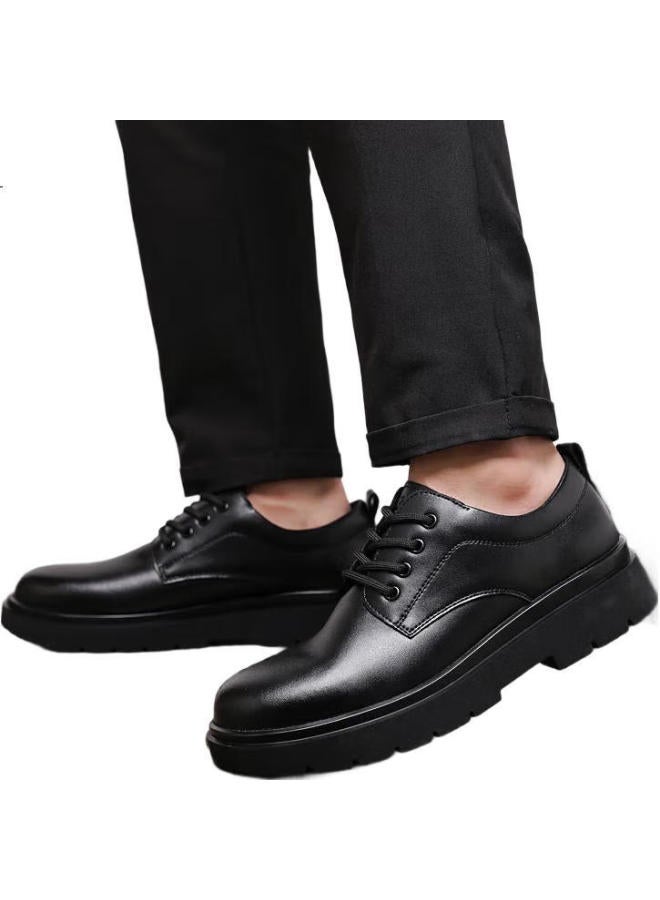 Warrior أحذية رسمية للرجال ذات نعل سميك أحذية عمل غير رسمية تناسب جميع المناسبات Wxp(Wz)-2105 باللون الأسود مقاس 39 - Image 2