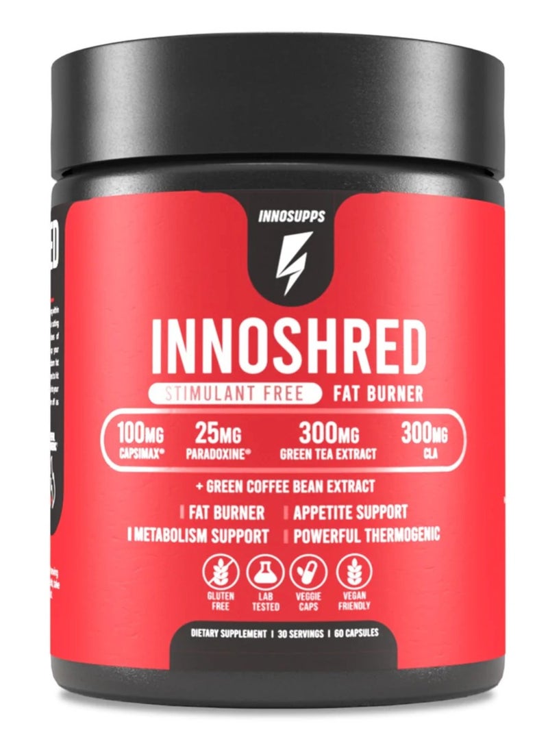 INNOSUPPS Inno Shred Day Time Fat Burner Stimulant Free - 60 Capsules