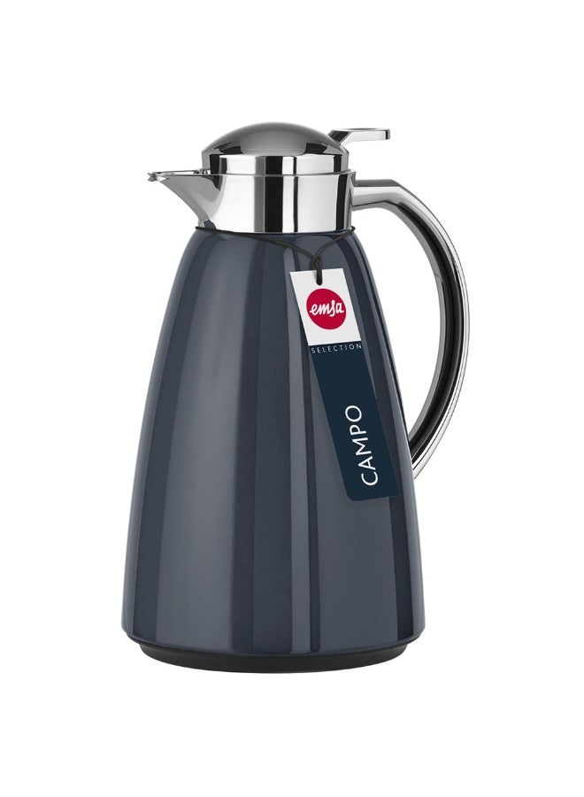 EMSA Campo Flask 1L – Anthracite Premium Insulated Thermal Jug for Hot & Cold Beverages – Modern Coffee & Tea Serving Flask – Made in Germany - Image 1