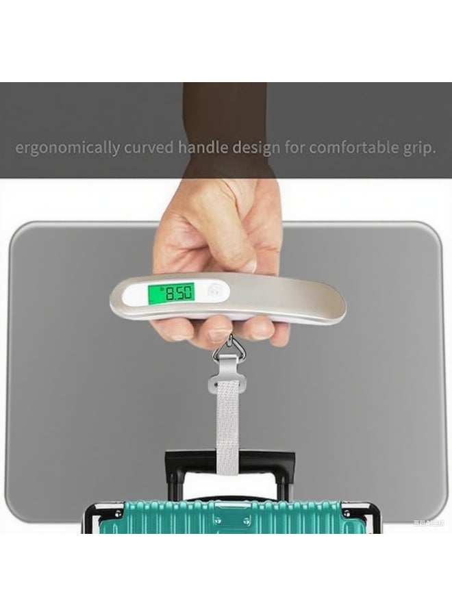 Luggage Weight Scale for Suitcases 110 Lbs Travel Accessories High Precision Travel Digital Hanging Scales 50kg White - Image 3