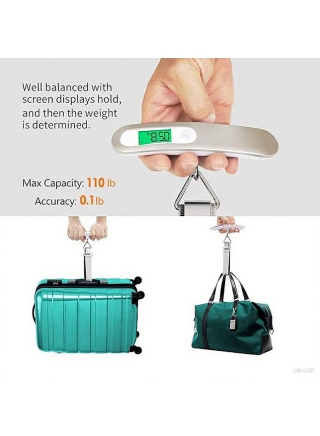 Luggage Weight Scale for Suitcases 110 Lbs Travel Accessories High Precision Travel Digital Hanging Scales 50kg White - Image 5