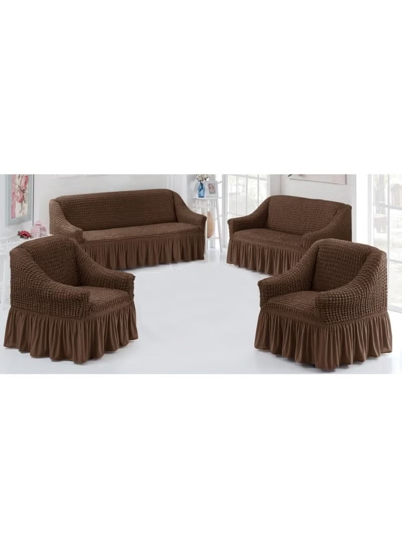 Sofa and chair covers to keep your sofas clean, beautiful and elegant. 100% cotton material. 4-piece set: 1 three-seater, 1 two-seater, 2 singles.