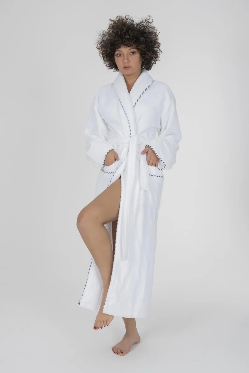فارول Ribbed Shawl Collar Bamboo Bathrobe