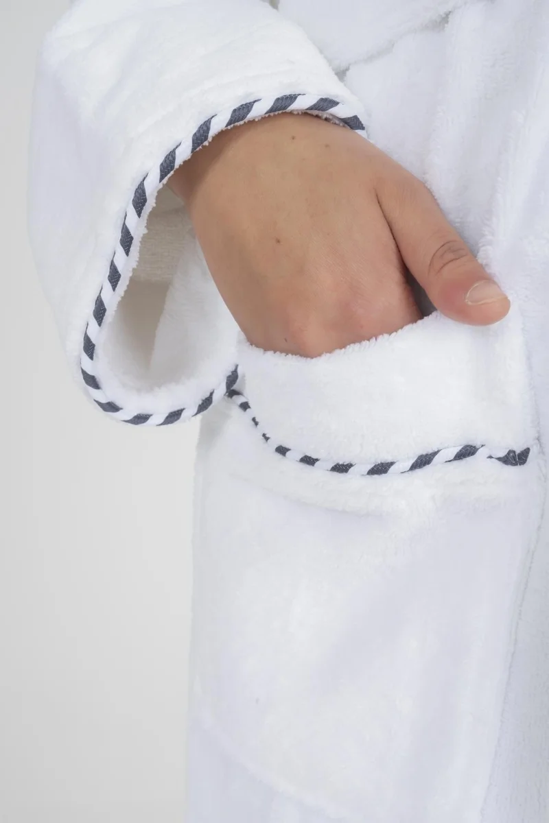 فارول Ribbed Shawl Collar Bamboo Bathrobe
