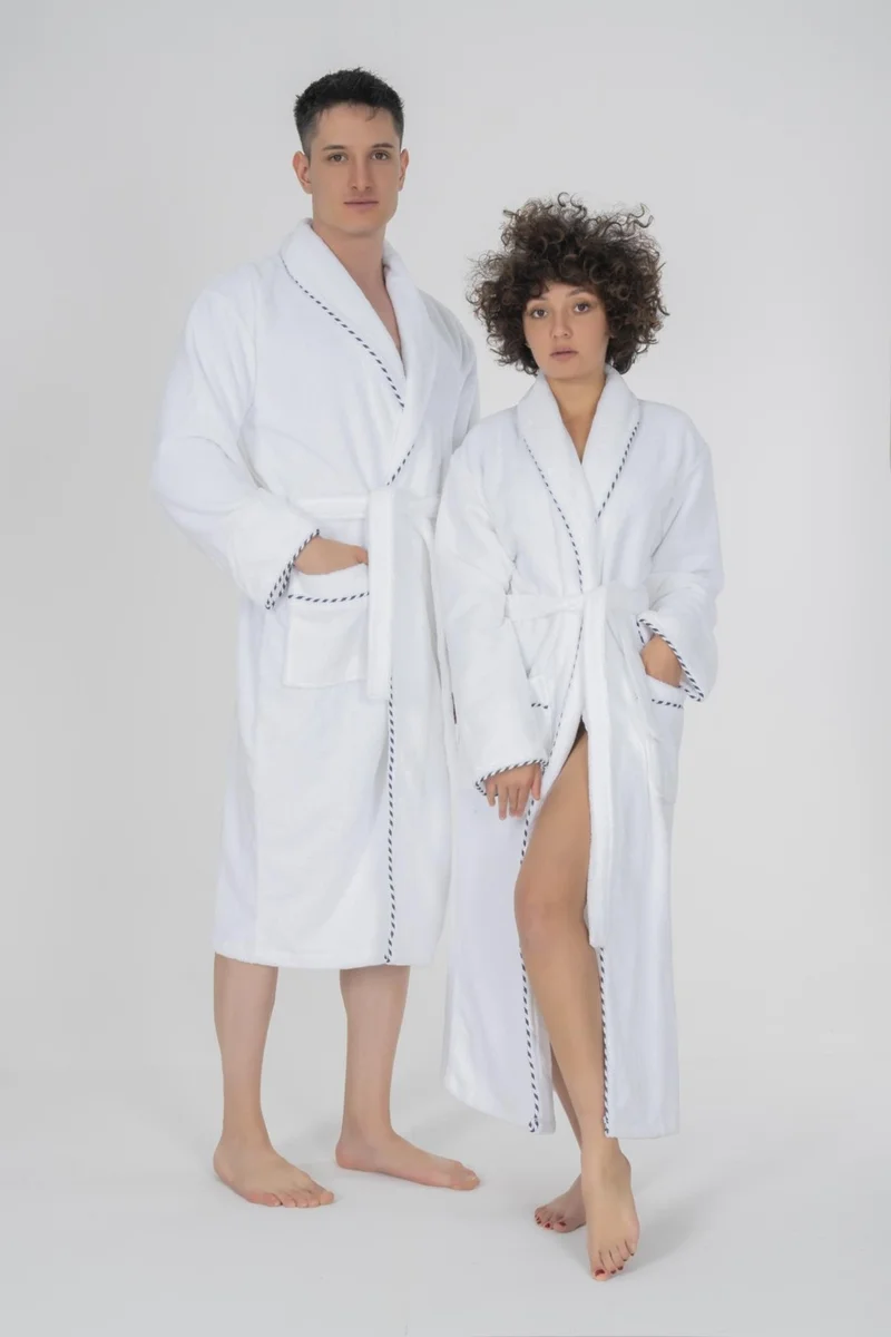 فارول Ribbed Shawl Collar Bamboo Bathrobe