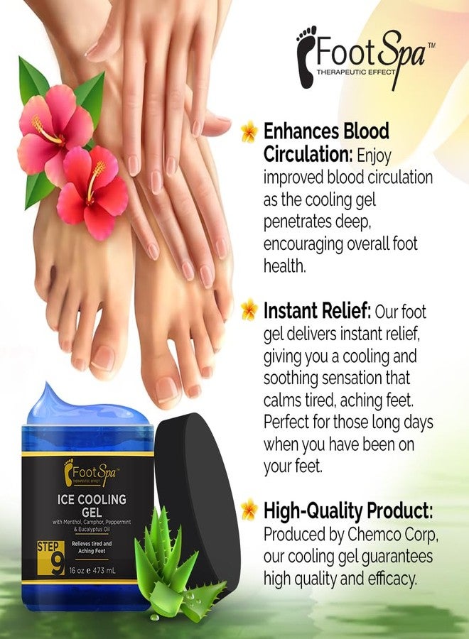 FootSpa -16 oz Cooling Gel - Mint, Eucalyptus, Menthol, Peppermint Extract - Refreshing Pedicure Relief - Image 3