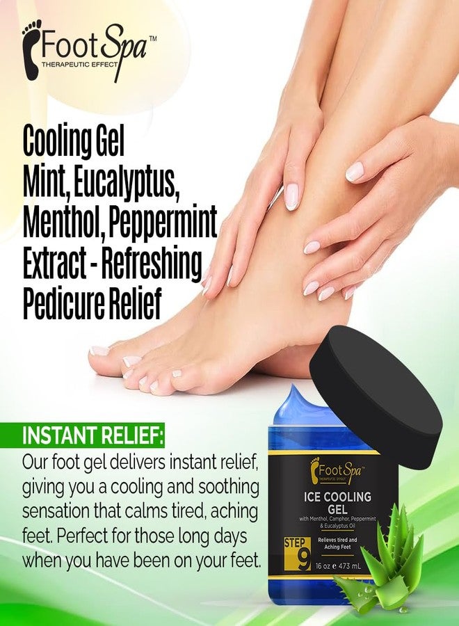 FootSpa -16 oz Cooling Gel - Mint, Eucalyptus, Menthol, Peppermint Extract - Refreshing Pedicure Relief - Image 5