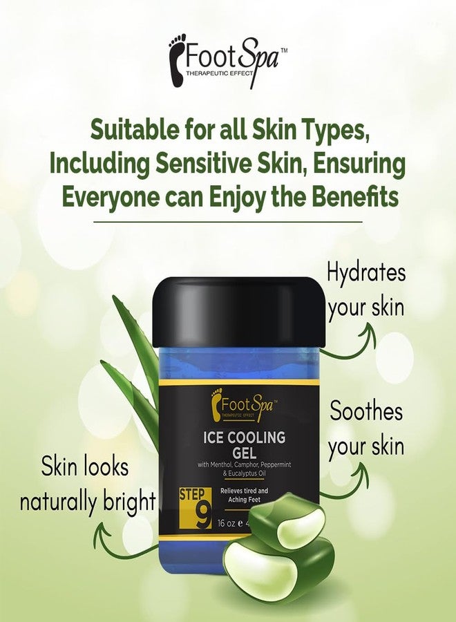 FootSpa -16 oz Cooling Gel - Mint, Eucalyptus, Menthol, Peppermint Extract - Refreshing Pedicure Relief - Image 4