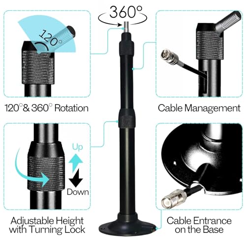 RhymKawa 2 pcs Wall Mount for Shuer UA874 PA805 Wireless Antenna Paddle Install, Mic Hanger Stand for Sdudio, Conference, Aluminum (Black, Small) - Image 3
