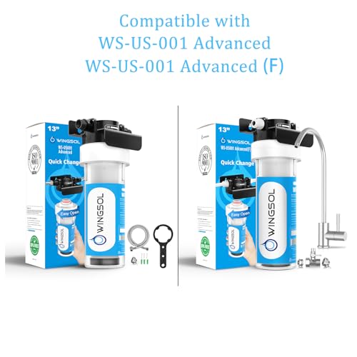 WINGSOL WINGSOL Under Sink Water Filter Replacement with Multi Layer Pleated Material, Removes 99.99% Chlorine, Lead, Heavy Metals, Odors/Contaminants, Model# WS-USRF-001 advanced: Lead Reducer - Image 2
