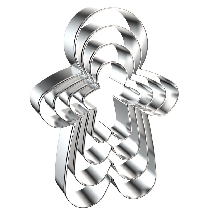 Gingerbread Man Cookie Cutter Set 5 inch 4 inch 3 inch 2 inch 4 Piece Christmas Gingerbread Boy Cookie Cutters Shapes Molds Stainless Steel