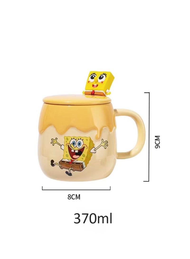 Disney SpongeBob SquarePants Ceramic Mug with Lid & Spoon – “Best Day Ever” Coffee Cup | 3D Cartoon Design, Cute Gift Box Packaging | Fun SpongeBob Mug for Kids, Teens & Adults – 400ml - Image 4