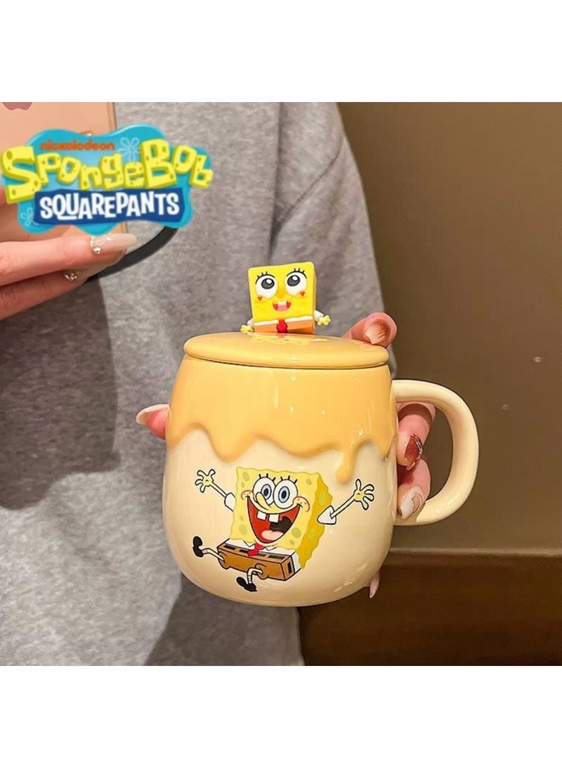 Disney SpongeBob SquarePants Ceramic Mug with Lid & Spoon – “Best Day Ever” Coffee Cup | 3D Cartoon Design, Cute Gift Box Packaging | Fun SpongeBob Mug for Kids, Teens & Adults – 400ml - Image 5