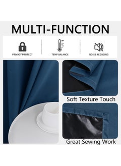 DUNISO 2 Panels Blackout Curtains for Bedroom, Thermal Insulated Room Darkening Curtains, Grommet Light Blocking Blackout Drapes for Living Room (Tibetan Blue,132*241cm)  - Image 3