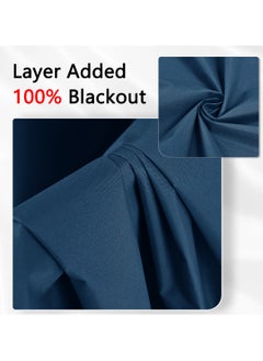 DUNISO 2 Panels Blackout Curtains for Bedroom, Thermal Insulated Room Darkening Curtains, Grommet Light Blocking Blackout Drapes for Living Room (Tibetan Blue,132*241cm)  - Image 5