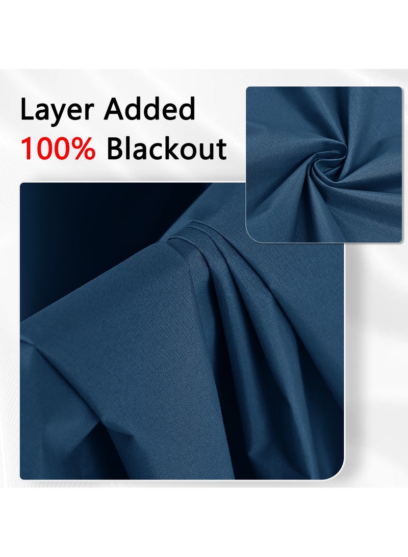 DUNISO 2 Panels Blackout Curtains for Bedroom, Thermal Insulated Room Darkening Curtains, Grommet Light Blocking Blackout Drapes for Living Room (Tibetan Blue,132*241cm)  - Image 5