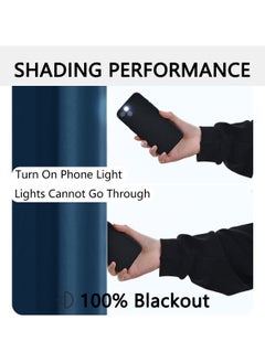 DUNISO 2 Panels Blackout Curtains for Bedroom, Thermal Insulated Room Darkening Curtains, Grommet Light Blocking Blackout Drapes for Living Room (Tibetan Blue,132*241cm)  - Image 4