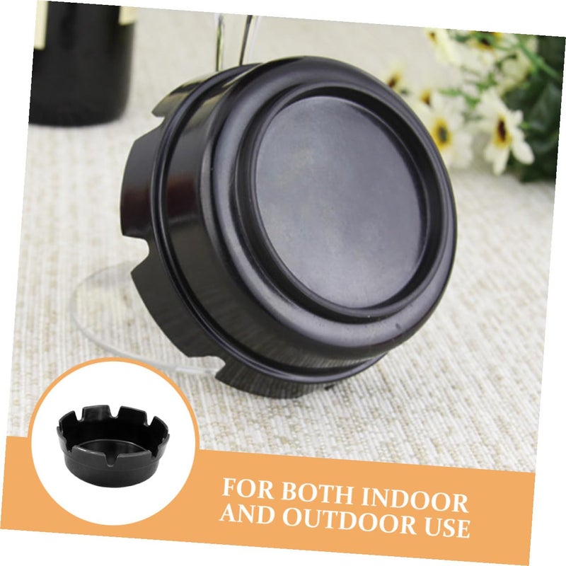 Black Plastic Ashtray Set 4PCS with Cigarette Slots for Indoor Outdoor Home Office Patio Multi User - Image 4