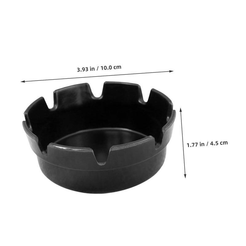 Black Plastic Ashtray Set 4PCS with Cigarette Slots for Indoor Outdoor Home Office Patio Multi User - Image 3