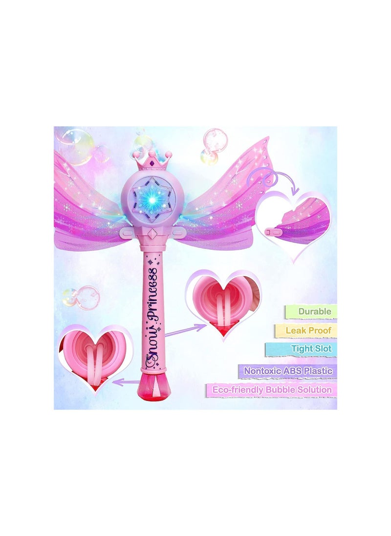 Party with Emma - Bubble Machine for Kids Princess Bubble Wand Blower for Girls with Wings 1000 Bubbles Per Minute Outdoor Indoor - Image 1