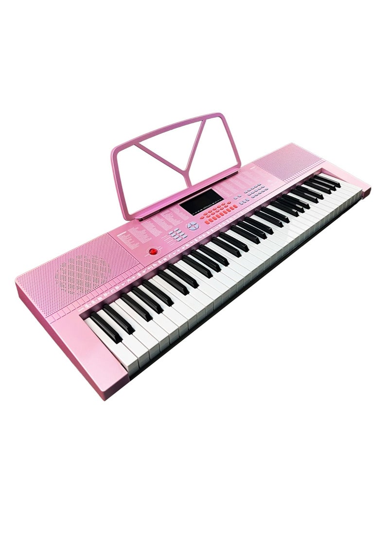 YONGMEI YONGMEI 61-Key Digital Electric Piano Keyboard & Sheet Music Stand - Portable Electronic Keyboard for Beginners Kids & Adults YM-288 Pink  - Image 1