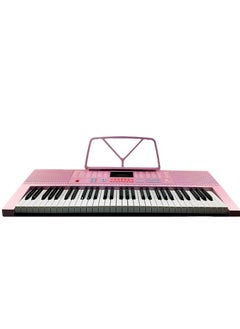 YONGMEI YONGMEI 61-Key Digital Electric Piano Keyboard & Sheet Music Stand - Portable Electronic Keyboard for Beginners Kids & Adults YM-288 Pink  - Image 3
