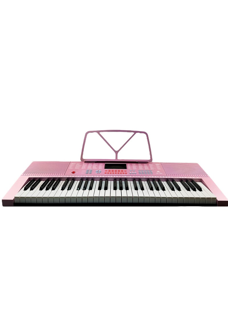 YONGMEI YONGMEI 61-Key Digital Electric Piano Keyboard & Sheet Music Stand - Portable Electronic Keyboard for Beginners Kids & Adults YM-288 Pink  - Image 3