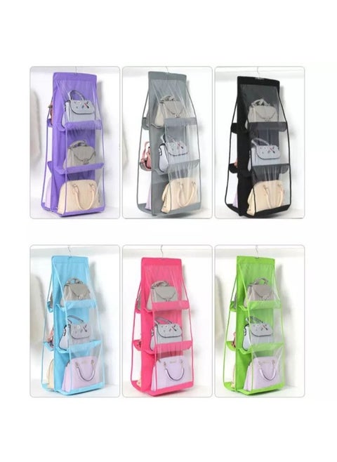 Get a transparent handbag organizer for your closet, providing extra space and perfect organization for your bags. Made from durable and transparent materials for easy visibility and quick access. A practical design to keep your closet tidy and stylish!