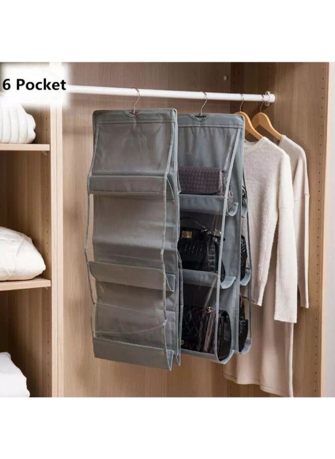 Get a transparent handbag organizer for your closet, providing extra space and perfect organization for your bags. Made from durable and transparent materials for easy visibility and quick access. A practical design to keep your closet tidy and stylish!