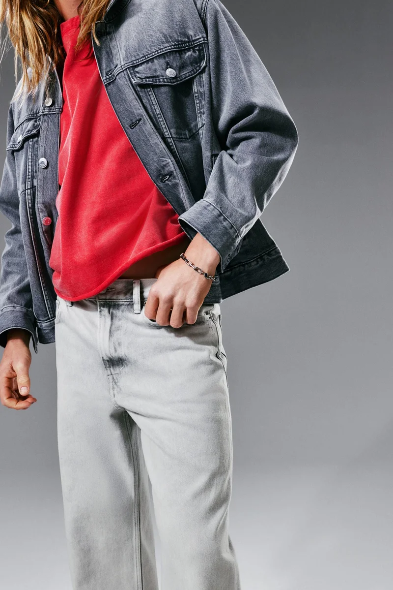 اتش اند ام جينز بقصة واسعة وخصر عالي