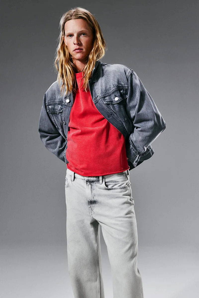 اتش اند ام جينز بقصة واسعة وخصر عالي