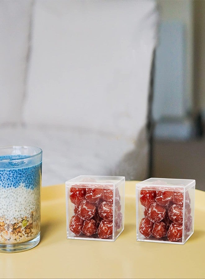 dedoot Small Acrylic Box with Lid 2.2x2.2x1.3 Inch, 4 Pack Suqare Plastic Box Acrylic Storage Cube Boxes Candy Container for Candy, Jewelry Accessories, Tiny Items - Image 5