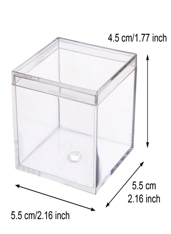 dedoot Small Acrylic Box with Lid 2.2x2.2x1.3 Inch, 4 Pack Suqare Plastic Box Acrylic Storage Cube Boxes Candy Container for Candy, Jewelry Accessories, Tiny Items - Image 2