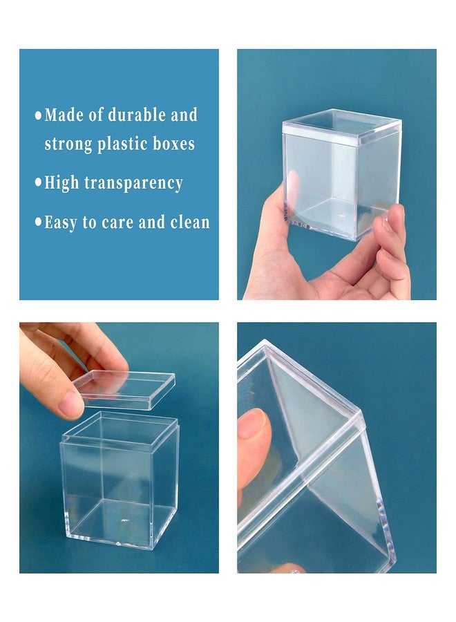 dedoot Small Acrylic Box with Lid 2.2x2.2x1.3 Inch, 4 Pack Suqare Plastic Box Acrylic Storage Cube Boxes Candy Container for Candy, Jewelry Accessories, Tiny Items - Image 3