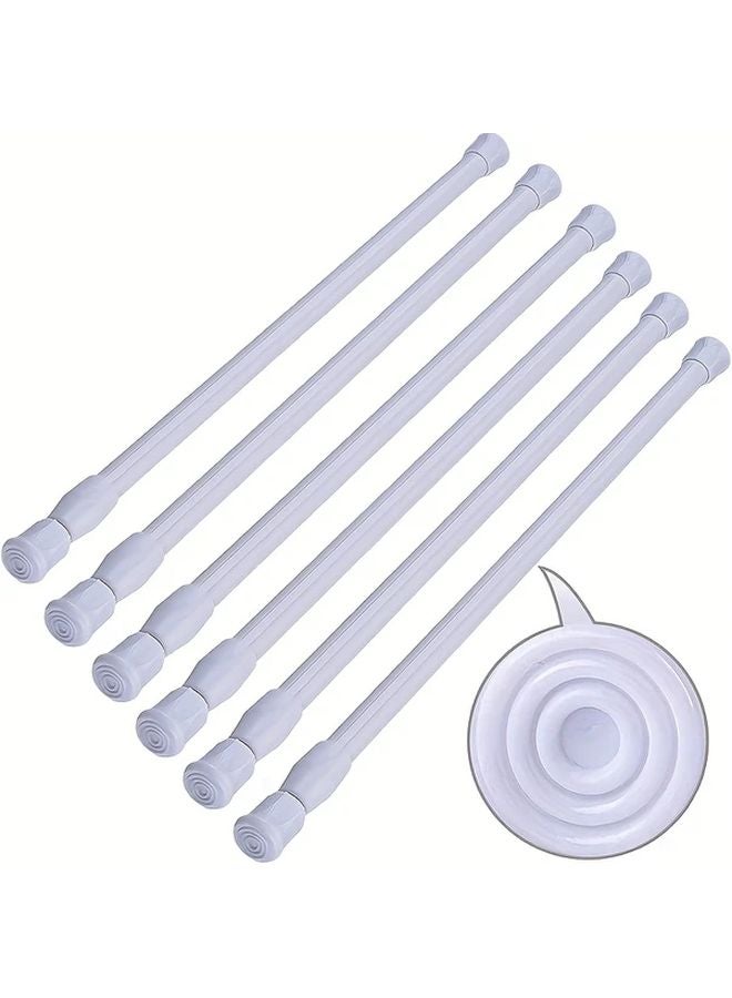 6 قطع قضبان تلسكوبية بيضاء بدون حاجة للحفر قابلة للتعديل من 11.81 إلى 19.69 بوصة - Image 2