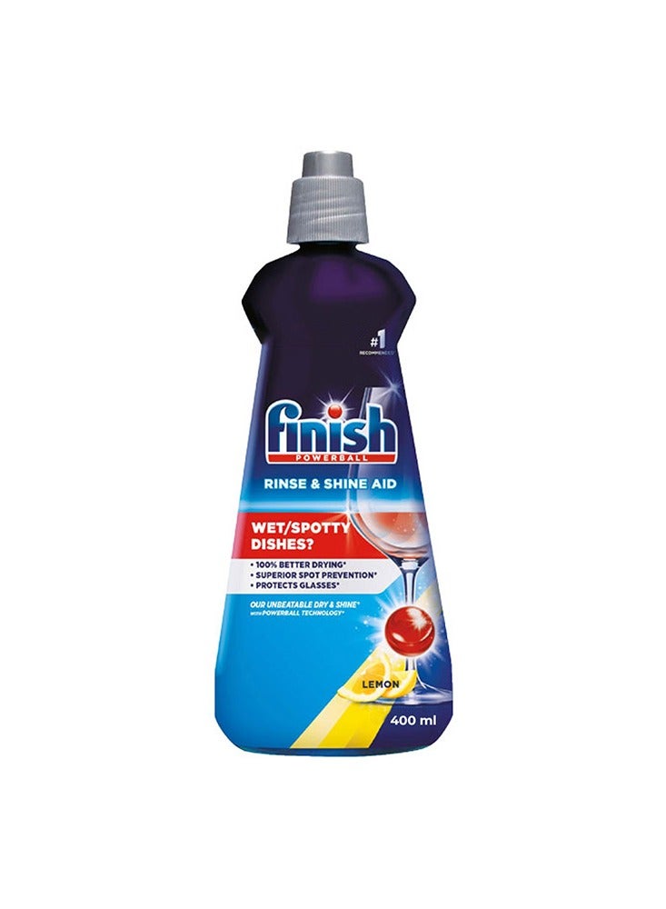 Finish Powerball Rinse & shine Dishwashing AID 400ml - Image 1