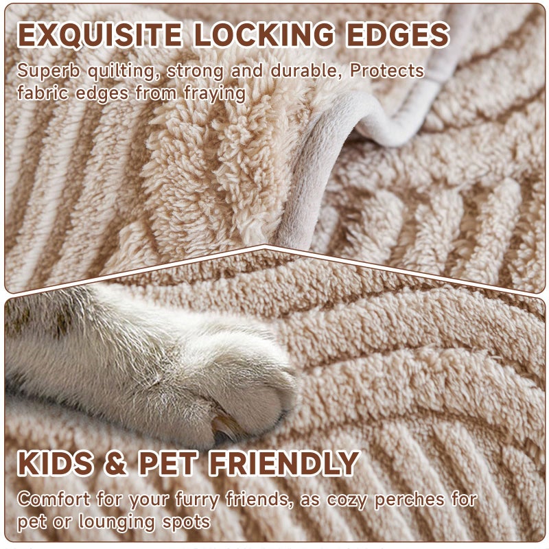 OTOB All Season Couch Cover for Dogs Washable, Non Slip Fuzzy Plush Pet Couch Covers, Cat Kids Pet Friendly Soft Armrest Sofa Slipcovers Furniture Protector, 1 Piece (Coffee, 27.6"x27.6") - Image 3
