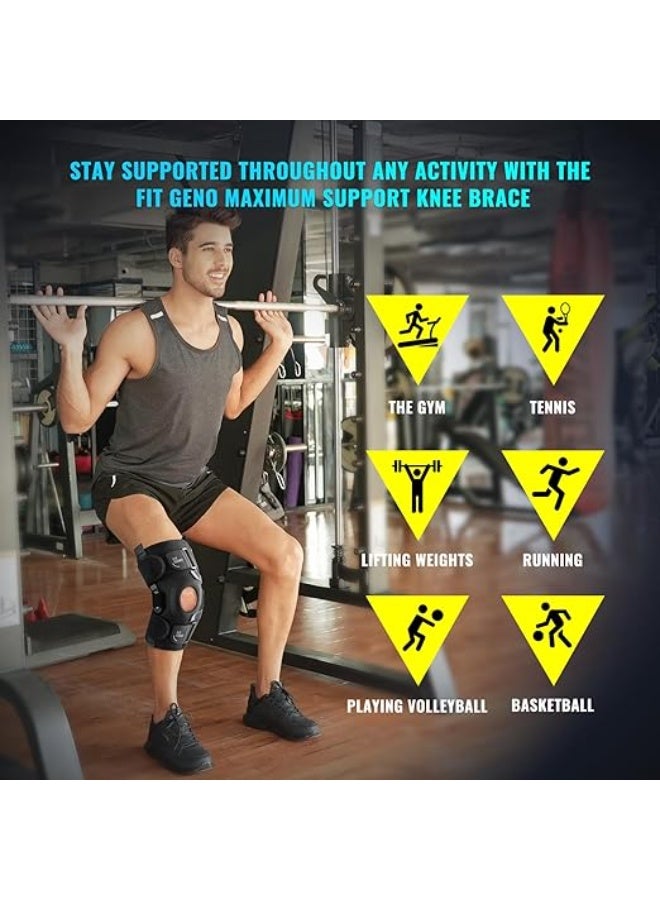 2023 Upgraded ReActive+ Knee Brace - Adjustable Hinged Support with Side Stabilizers - Maximum Pain Relief for Meniscus Tear, ACL/MCL Strains, and Arthritis - Image 2