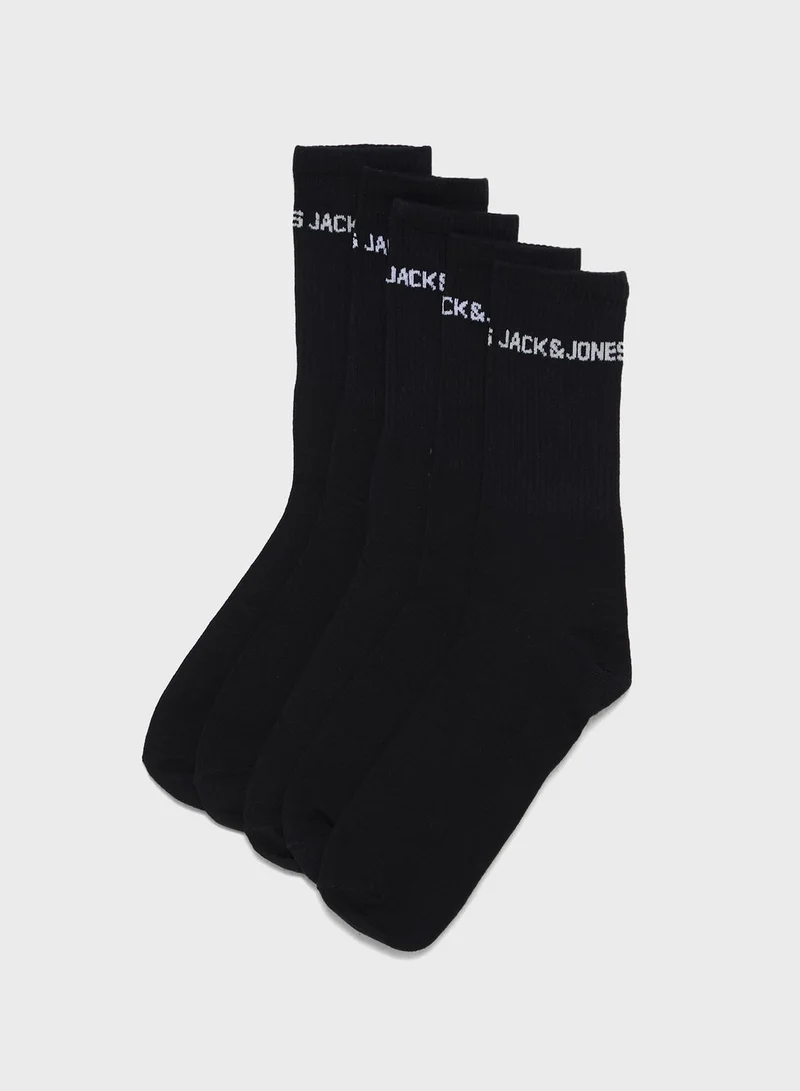 JACK & JONES 5 Pack Logo Crew Socks