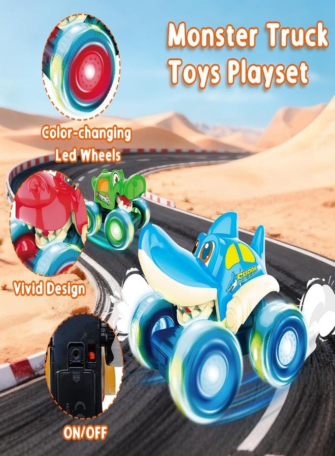 Kimicare Monster Truck Toys, Light Up Monster Trucks for Boys Age 4-7, Toy Cars for Toddlers 1-3 with Shark Bull Crocodile Truck, Musical Press and Go Cars Kids Gifts for Birthday Easter Basket Stuffers - Image 3