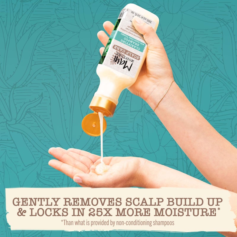 MAUI MOISTURE شامبو موي مويستشر للعناية بفروة الرأس، شامبو خل التفاح للشعر المجعد يرطب ويزيل تراكمات فروة الرأس، خالي من السلفات، 13 أونصة سائلة - Image 5