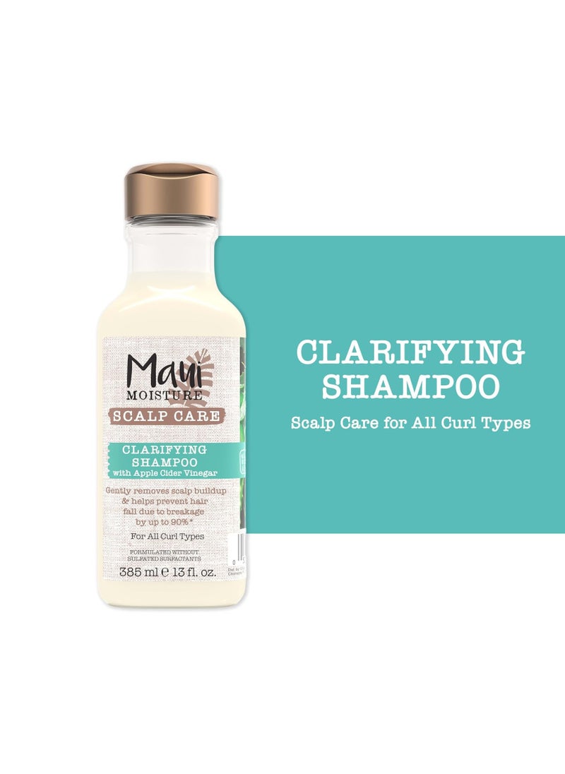 MAUI MOISTURE Maui Moisture Scalp Care Clarifying Shampoo, Apple Cider Vinegar Curly Hair Shampoo Moisturizes & Removes Scalp Build-Up, Sulfate-Free Surfactants, 13 fl. Oz  - Image 2