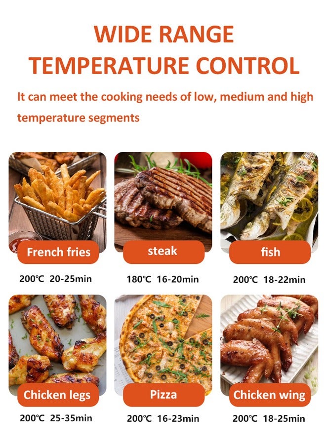 DSP Touch Air Fryer,6.0L Compact Airfryer,One-Touch Digital Control Presets,Roast, Bake, Broil, Air Fry and Keep Warm,Touchscreen Controls with 8 Presets,Nonstick and Dishwasher Safe Basket,1700W KB2175 Black/Silver - Image 5