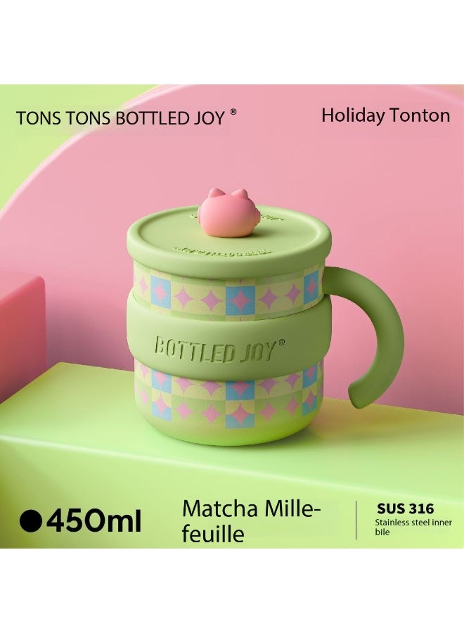 BOTTLED JOY Holiday Series Insulated Mug - 450ml - 316 Stainless Steel - Matcha Layer - Image 1