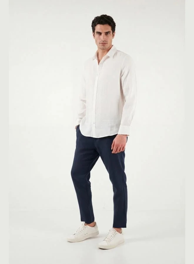 Buratti  Buratti Cotton Regular Fit Classic Collar Long Sleeve 100% Linen Shirt Men's SHIRT CF26S1210000 for Men | Best Price UAE