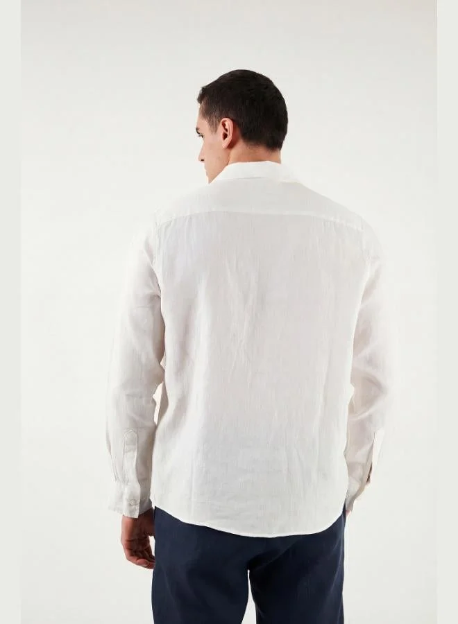 Buratti  Buratti Cotton Regular Fit Classic Collar Long Sleeve 100% Linen Shirt Men's SHIRT CF26S1210000 for Men | Best Price UAE