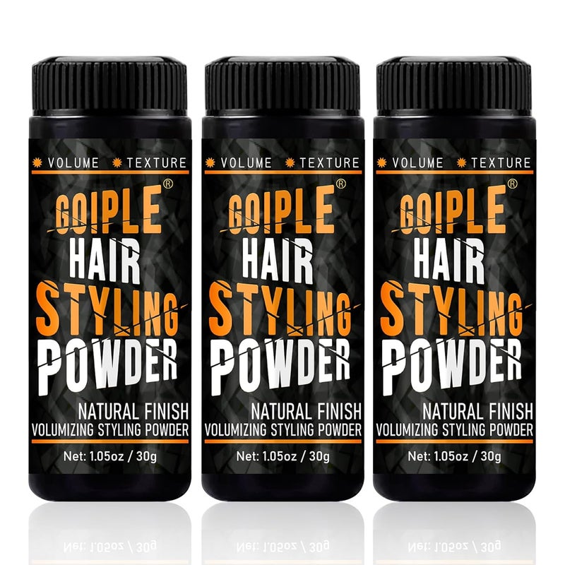 Goiple Hair Styling Powder 105oz Natural Look Styling Powder for Men Volumizing  Texturizing Powder Flexible Hold Hair Powder for Men Easy to Apply Texture Powder with No OilGreasyResidue 3pcs