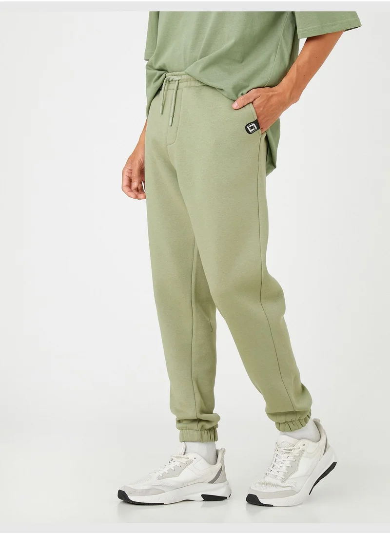 كوتون Basic Jogger Sweatpants Printed Pocket Detailed Drawstring