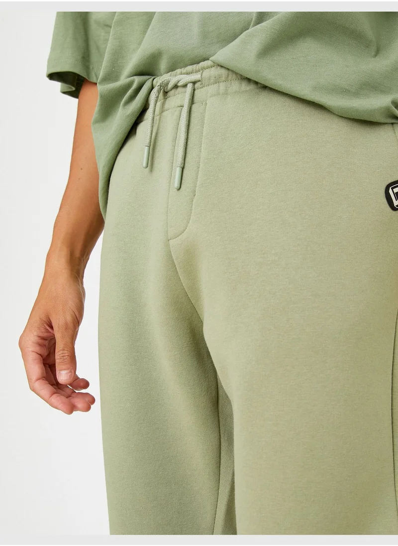 كوتون Basic Jogger Sweatpants Printed Pocket Detailed Drawstring